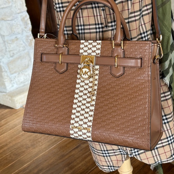 Michael Kors Hamilton medium leather lock key satchel&wallet Luggage NWT - Picture 10 of 12